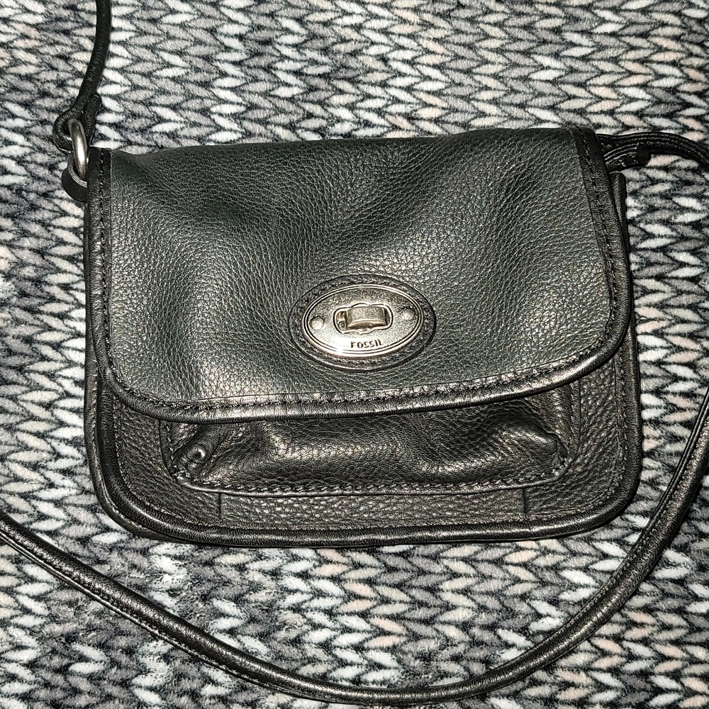 Small Fossil Leather Crossbody